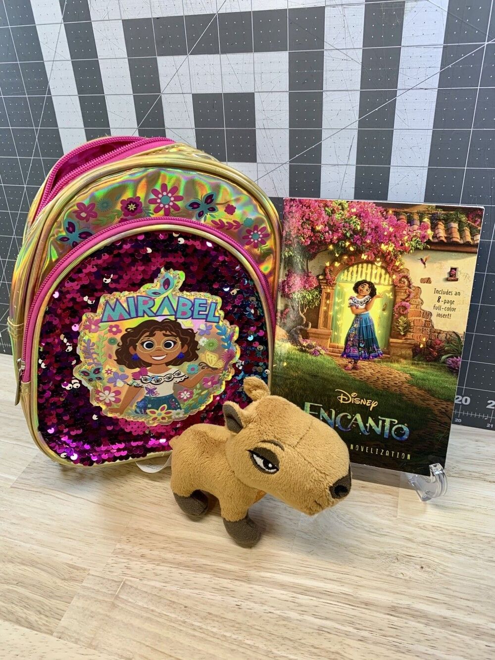 Disney - Encanto Jr Novel + Chispi Mini Plush +  Mirabel Mini Backpack Bundle